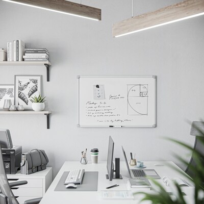 U Brands Magnetic Porcelain Steel Dry-Erase Whiteboard, Aluminum Frame, 3 x 2 (4899U00-01)