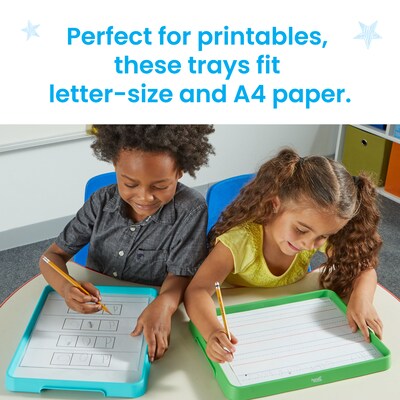 hand2mind Magnetic Dry-Erase Activity Trays, Green/Teal (98877)