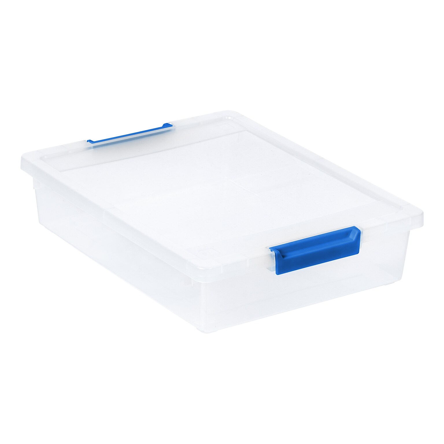 Iris 5.5 Quart Clip Box with Lid, Plastic, Clear, 4/Pack (500290)