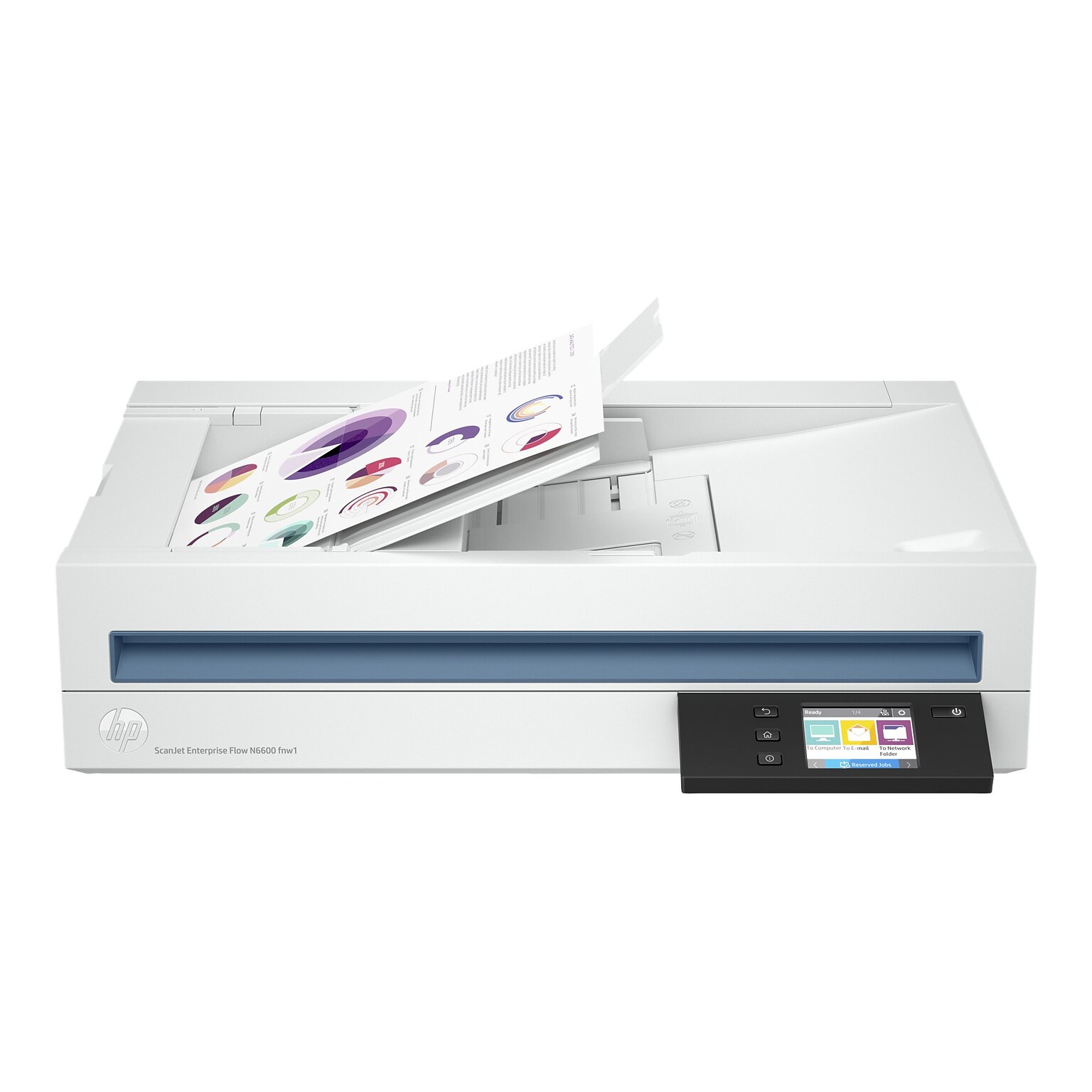 HP ScanJet Enterprise Flow N6600 fnw1 Wireless Duplex Flatbed Document Scanner, White (20G08A#BGJ)