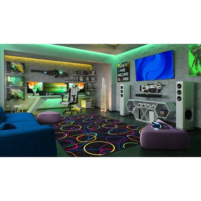 Joy Carpets Looped Nylon 12' x 6' Machine Tufted Rug, Fluorescent (450R)