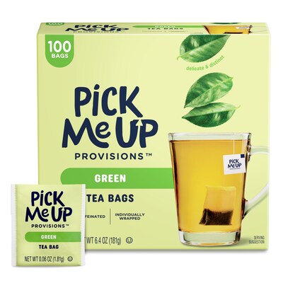 Pick Me Up Provisions™ Green Tea Bags, 100/Box (PM63313)