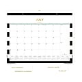 2024-2025 Blue Sky Day Designer Rugby Stripe Black 22 x 17 Academic Monthly Desk Pad Calendar, Whi