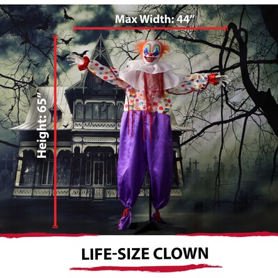 Haunted Hill Farm Life-Size Animatronic Talking Clown (HHCLOWN-1FLA)