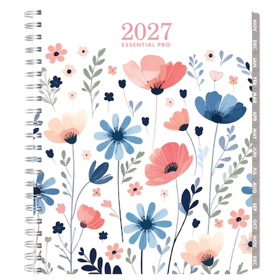 2027 Excello Brands Essential Pro 8.5" x 11" Weekly & Monthly Planner, Colorful Botanicals (ESPRO-CY27-8511-30)