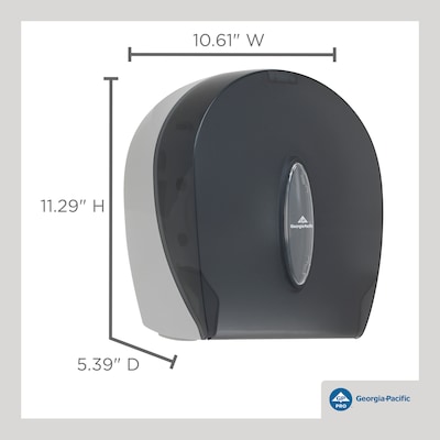 Georgia-Pacific Jumbo Jr. Toilet Paper Dispenser, Translucent Smoke (59009)