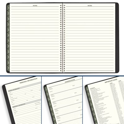 2025-2026 AT-A-GLANCE Recycled 8.25" x 11" Academic Weekly & Monthly Appointment Book, Faux Leather Cover, Black (70-957G-05-26)