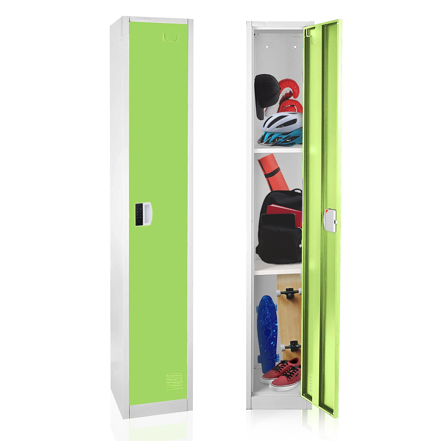 AdirOffice 72H Single Tier Green Storage Locker (ADI629-201-GRN-DL)