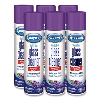 Sprayway Glass Cleaner, 19 oz. Aerosol Spray, Lavendar, 6/Carton (CGCSW5029)