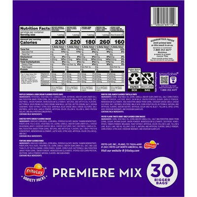 Frito Lay Premiere Mix Variety Pack, 47 oz., 30/Pack (220-02670)