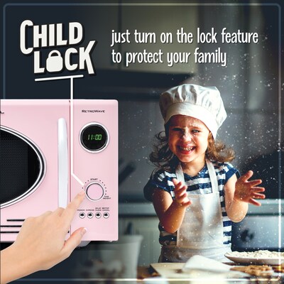 Nostalgia Retro 0.9 Cu. Ft. Countertop Microwave, Pink (NRMO9PK)