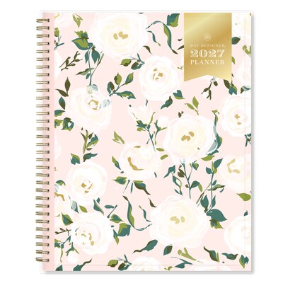 2027 Blue Sky Day Designer Coming Up Roses 8.5 x 11 Calendar Year Weekly & Monthly Planner, Plastic Cover (140092-27)