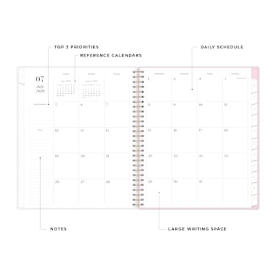 2026-2027 Blue Sky 8 x 10 Academic Year Monthly Planner, Plastic Cover, Wavy Pink (159102)