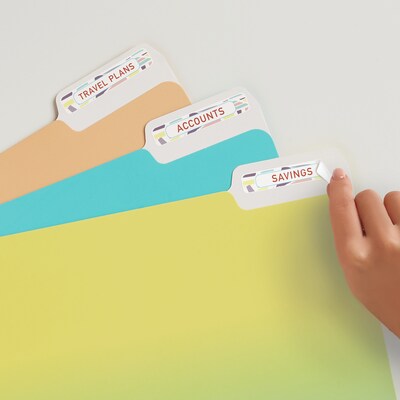 Avery Easy Peel Laser/Inkjet File Folder Labels, 2/3 x 3-7/16, White, 252 Labels/Pack (5230)