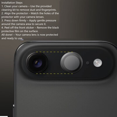 SaharaCase ZeroDamage Glass Camera Lens Protector for iPhone 17 Air, Black, 2/Pack (ZD00185)