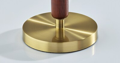 Adesso Laine 27.5H Incandescent Table Lamp, Antique Brass/Walnut/Beige (4343-15)