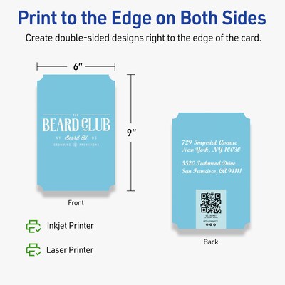 Avery Integrated Cards, 6" x 9", Matte Ivory, 25/Pack (95355)