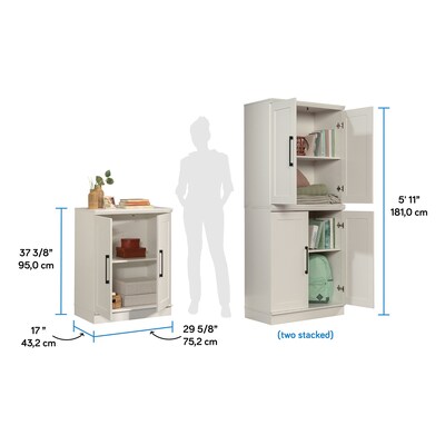 Sauder HomePlus 37"H Storage Cabinet with 2 Shelves, White (438284)