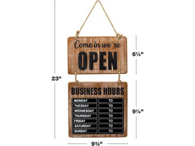 Excello Global Products Business Hours Outdoor Sign, 9.75" x 22.5", Multicolor (EGP-HD-0310)