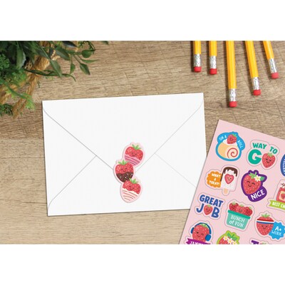 Teacher Created Resources Strawberry Smelly Stickers, Multicolored, 114/Pack, 6/Packs/Bundle (TCR9442-6)