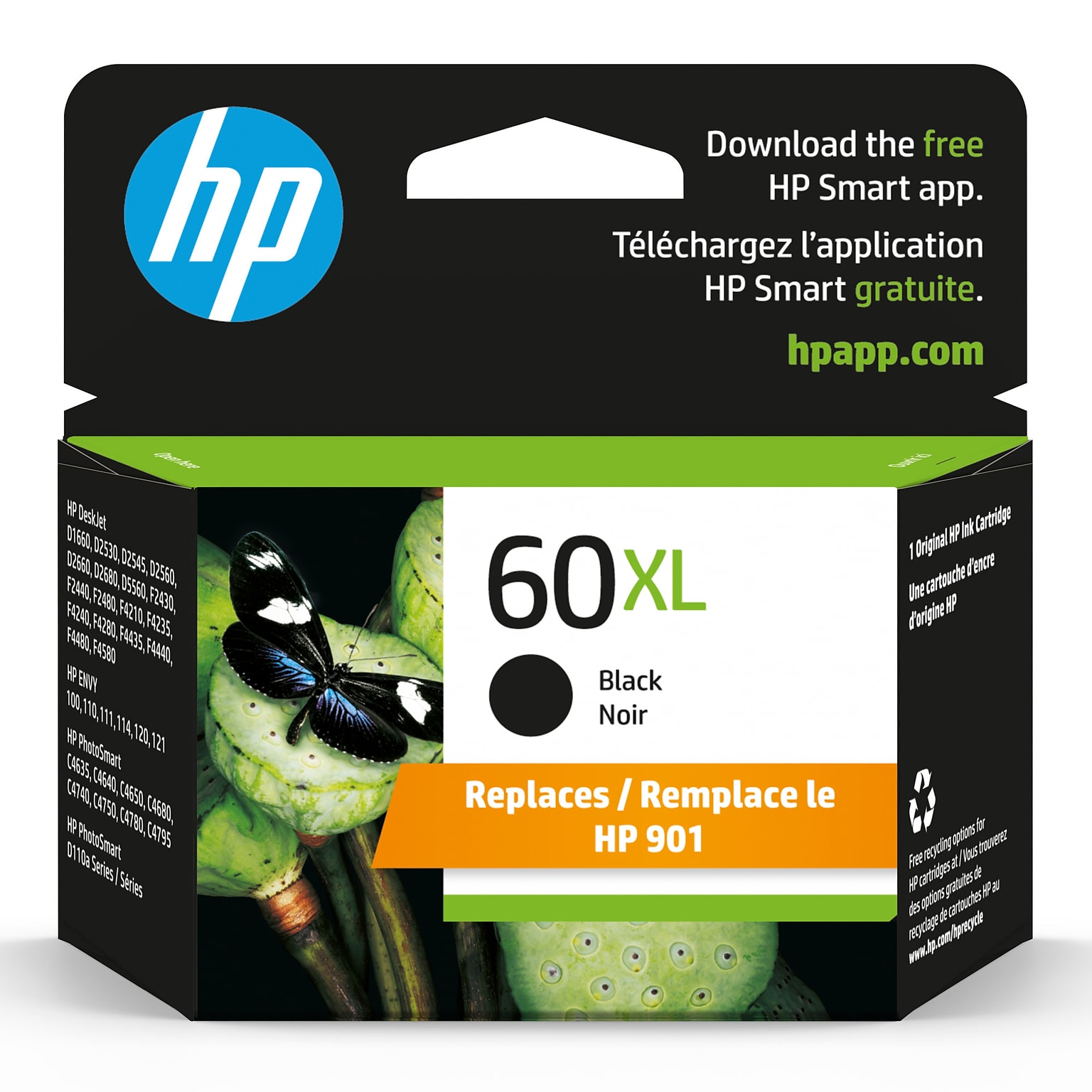 HP 60XL/901XL Black High-Yield Ink Cartridge (CC641WN)