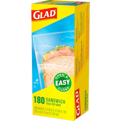 Glad Fold Top Sandwich Bag, 180 Bags/Box (00180)