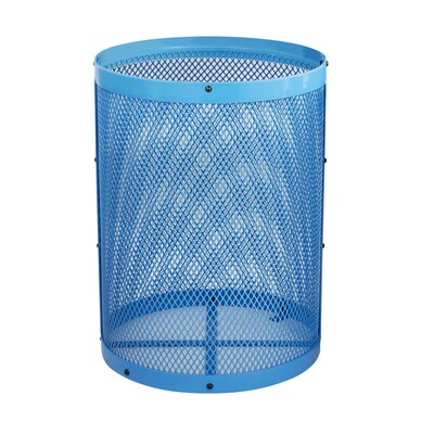 Alpine Industries 4460 Series Steel Mesh Outdoor Trash Can with Liner, 36 Gallon, Blue (ALP4460-01-BLU)