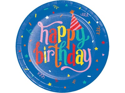 Creative Converting Hats Off Birthday Plates and Napkins Kit, Assorted Colors (DTC9127E2G)