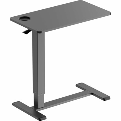 Kantek Mobile Pneumatic-Lift Side Desk/Table, 28 x 15.7, 15-lb Capacity, Black (KTKSTS500B)
