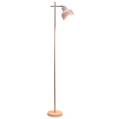 Simple Designs Sleek Essentials 54.72 Metal Floor Lamp with Round Shade, Pink (LF1051-PNK)