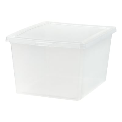 Iris 24.5 Quart Snap Top Plastic Snap Closure Storage Bin, Clear, 6/Pack (585104)