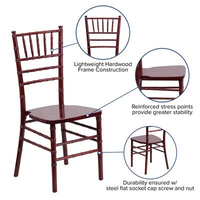 Flash Furniture HERCULES Series Wood Chiavari Chair, Mahogany, 2 Pack (2XSMAHOGANY)