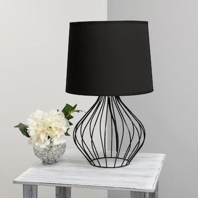 Simple Designs Geometrically Wired Table Lamp, Black (LT2086-BOB)