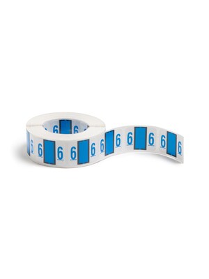 Smead BCCRN Color Coded Numeric Labels, 6, Blue, 500/Roll (67376)
