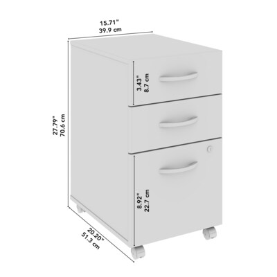 Bush Business Furniture Studio C 3 Drawer Mobile File Cabinet, Natural Elm (SCF216NESU)