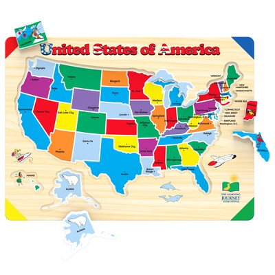 The Learning Journey International 40-Piece Lift & Learn USA Map Puzzle (LJI501726)