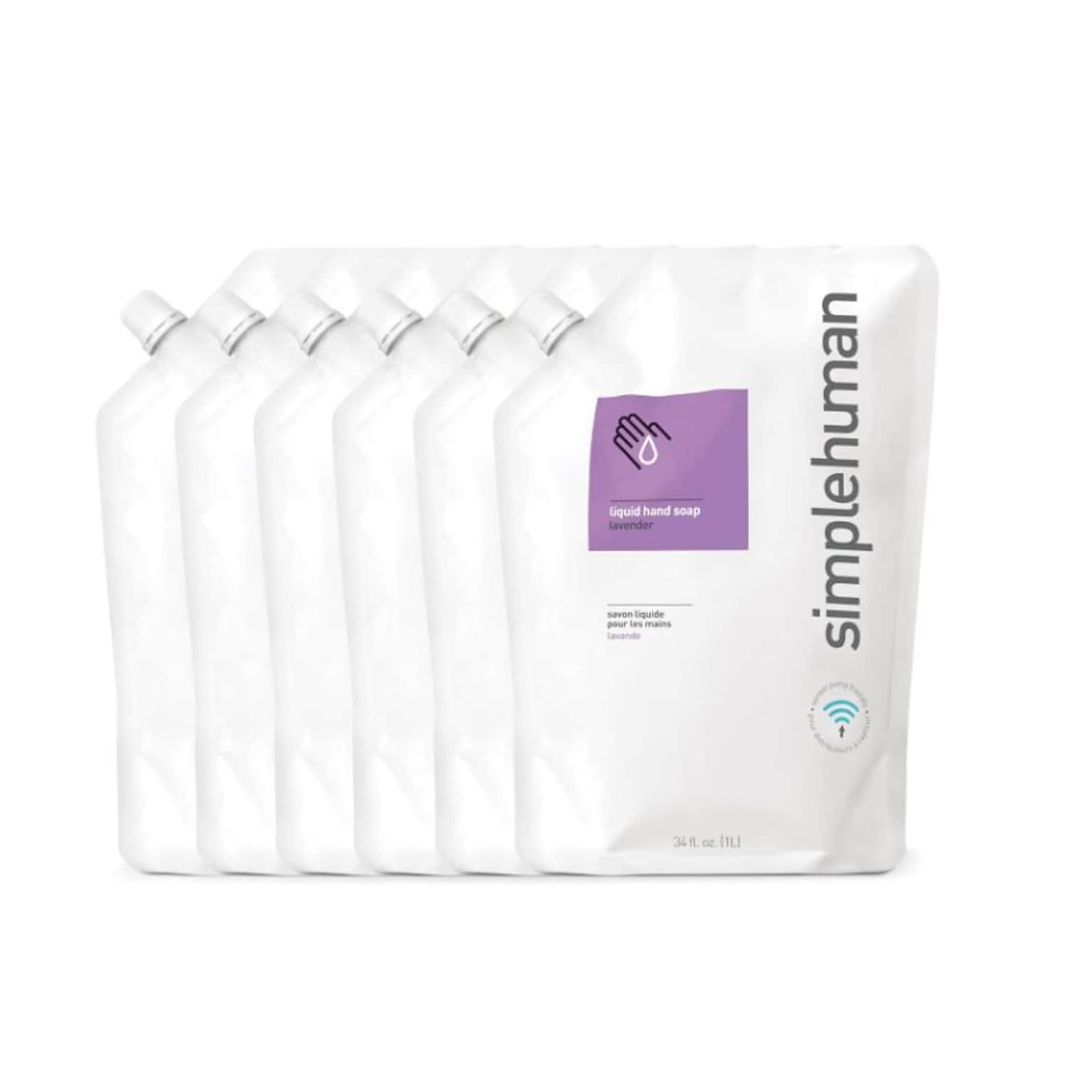 simplehuman Hand Soap Refill, Lavender, 34 fl oz., 6/Carton (CT1022)