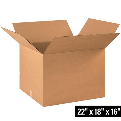 22 x 18 x 16 Shipping Boxes, 32 ECT, 20/Bundle (221816RP20)