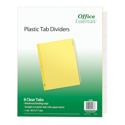 Avery Office Essentials Insertable Paper Dividers, 8 Tabs, Clear (11468)