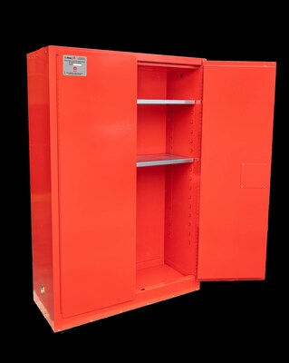 FireKing Flammable Liquids Steel Storage Cabinet, 45 gal, Manual Close, Red (SC45-MC-R)