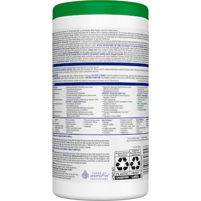 Clorox Healthcare Hydrogen Peroxide Cleaner Disinfectant Wipes, 155 Wipes/Container, 6/Carton (30825CT)