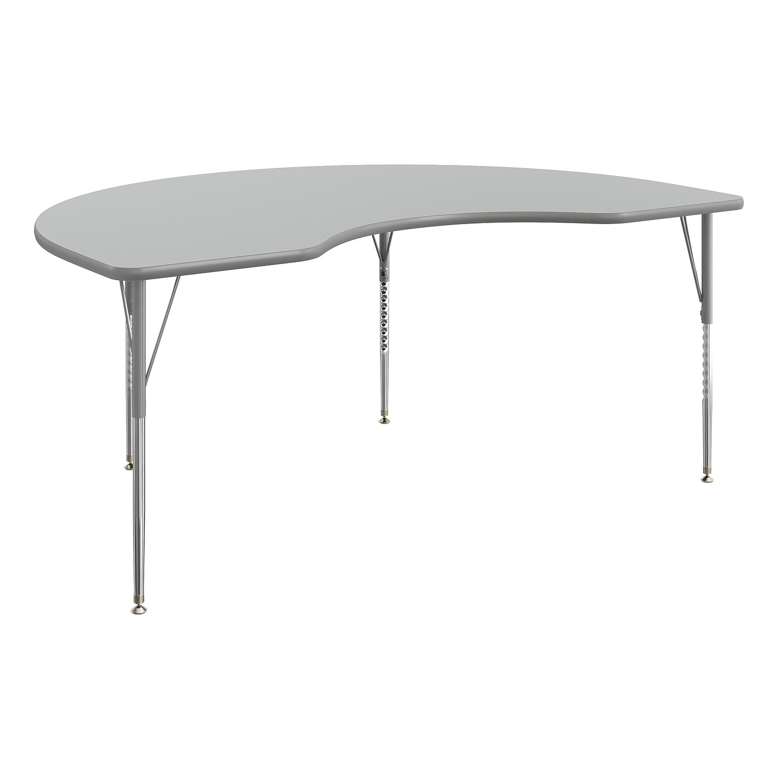 Flash Furniture Wren Kidney Activity Table, 72 x 48, Height Adjustable, Gray Top/Silver Frame (XUA4872KDGYTA)