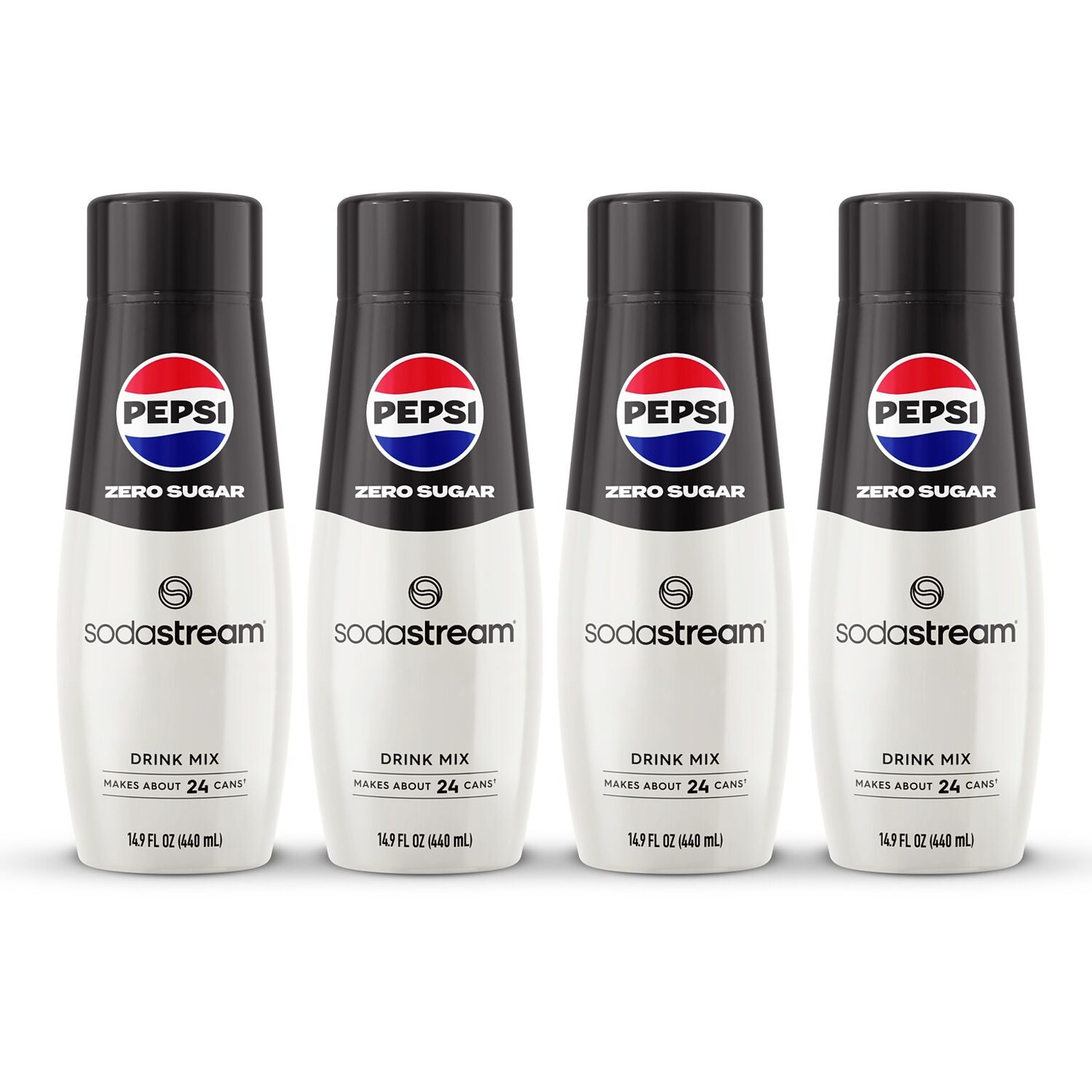 SodaStream Pepsi Zero Sugar Drink Mix, 14.9 oz., 4 Bottles/Pack (1102993010)