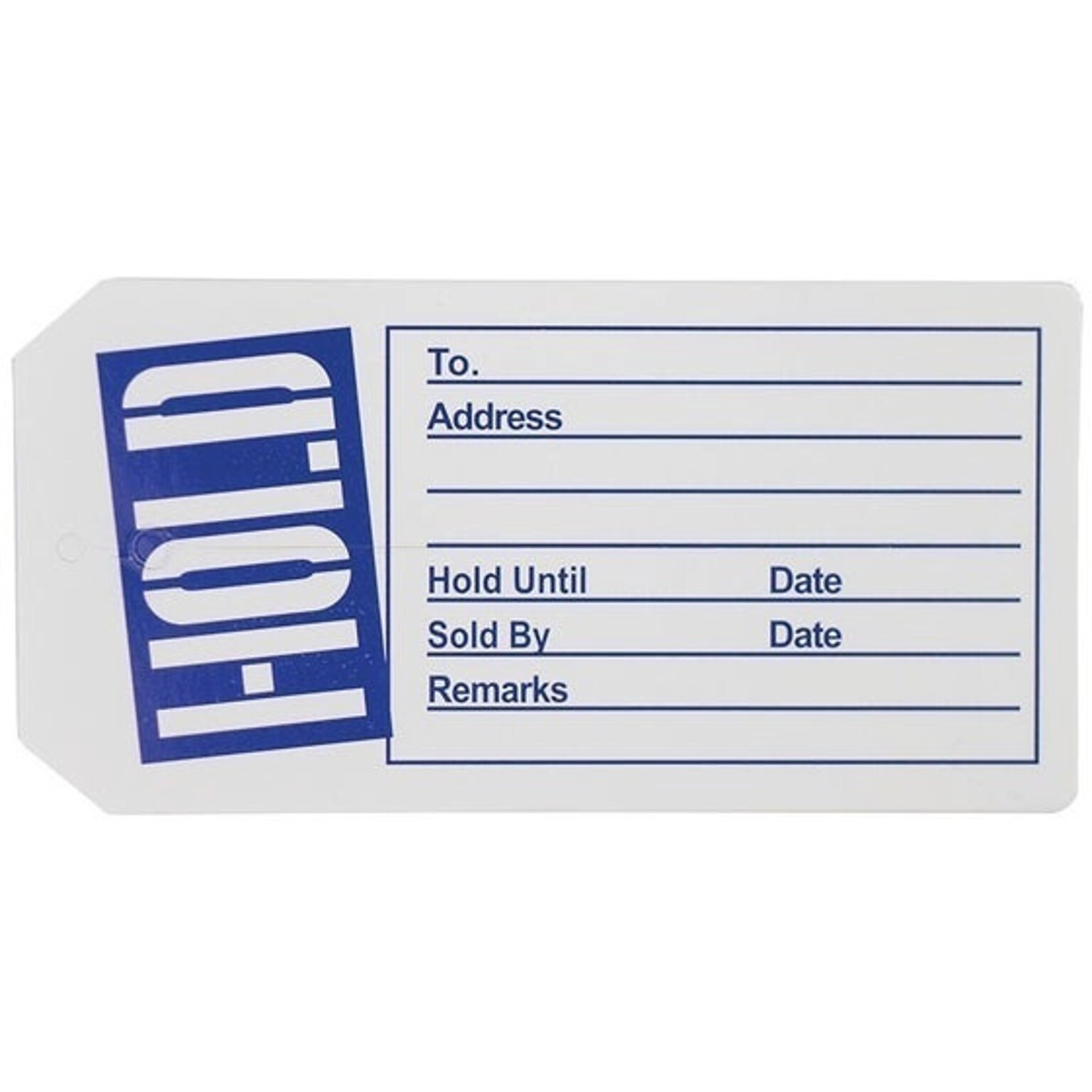 Nahanco 2 3/8 Hold Tag, Blue/White, 1000/Box (HOLD)