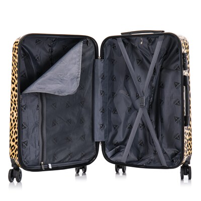 InUSA Prints 26.82" Hardside Suitcase, 4-Wheeled Spinner, TSA Checkpoint Friendly, Cheetah Animal Print (IUAPC00M-CHE)