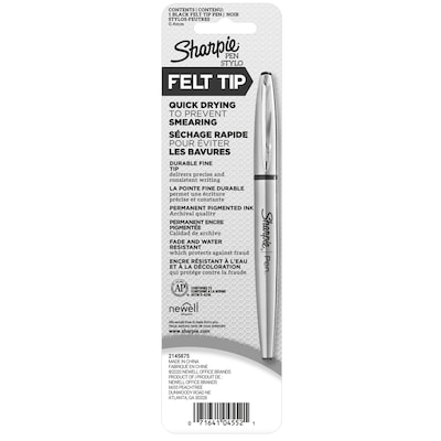 Sharpie Felt Pen, Fine Point, 0.4mm, Black Ink, 36/Box (2083009