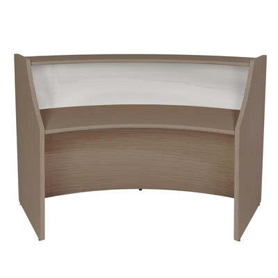Regency Marque 72"W Curved Plexi Single-Unit Reception Desk, Noble Oak (77310NO)