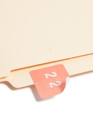 Smead DCC Color-Coded Numeric Label, 2, Label Roll, Pink, 250 labels per Roll (67422)