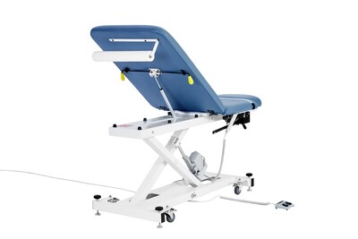 Viva Comfort XRO Electric Height and Back Adjustable Exam Table with Stirrups, 600 lbs Capacity, Blue (ADI903-22-BLU-MK)