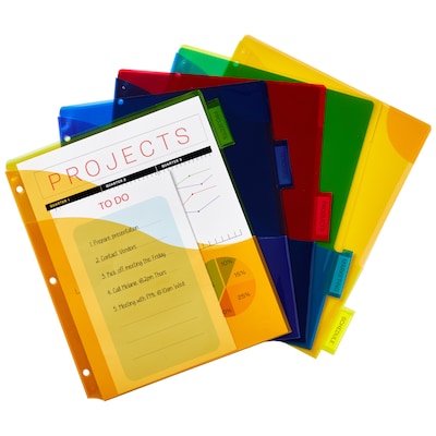 Avery Big Tab Corner Lock Insertable Plastic Dividers, 5 Tabs, Multicolored (11273)